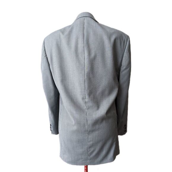 Vintage Bill Blass Gray Striped Sport Jacket Suiting Blazer mens 40 r wool - Picture 2 of 7